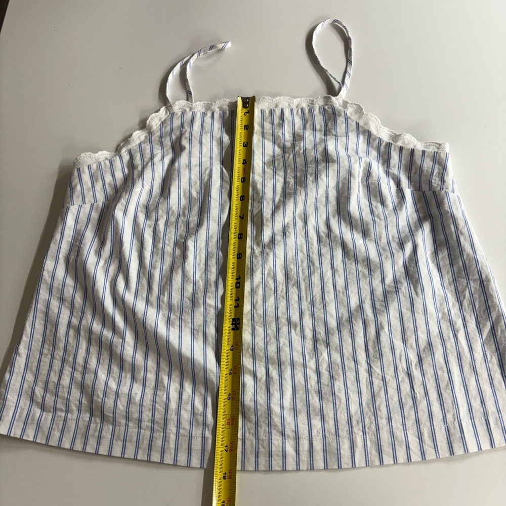 NWOT Auden Striped Blue and White Spaghetti Adjustable Straps Tank Top Summer - Picture 6 of 11